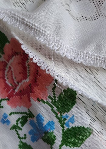 Nakışlı Beyaz Masa Örtüsü - Görsel 13