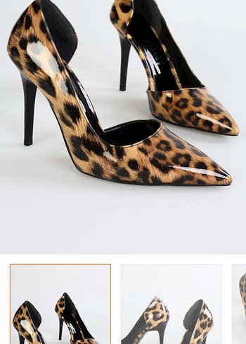 Kahverengi Leopar Desenli Stiletto Topuklu Ayakkabı