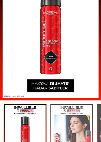 L'Oréal Infaillible 3-Second Makyaj Sabitleme Spreyi - Görsel 2