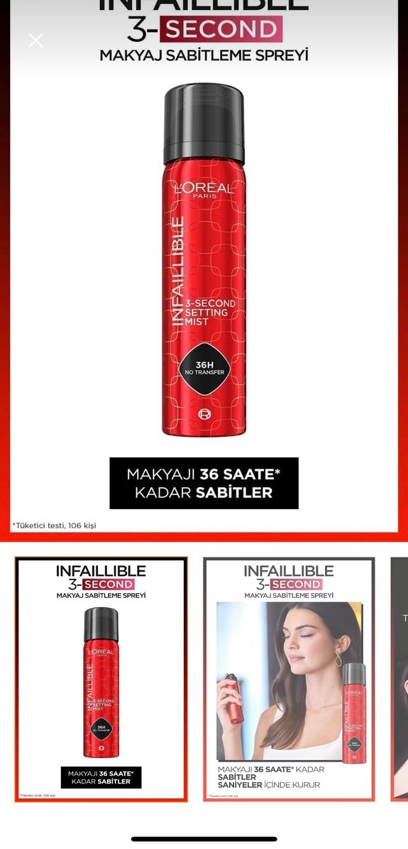 L'Oréal Infaillible 3-Second Makyaj Sabitleme Spreyi - Görsel 2