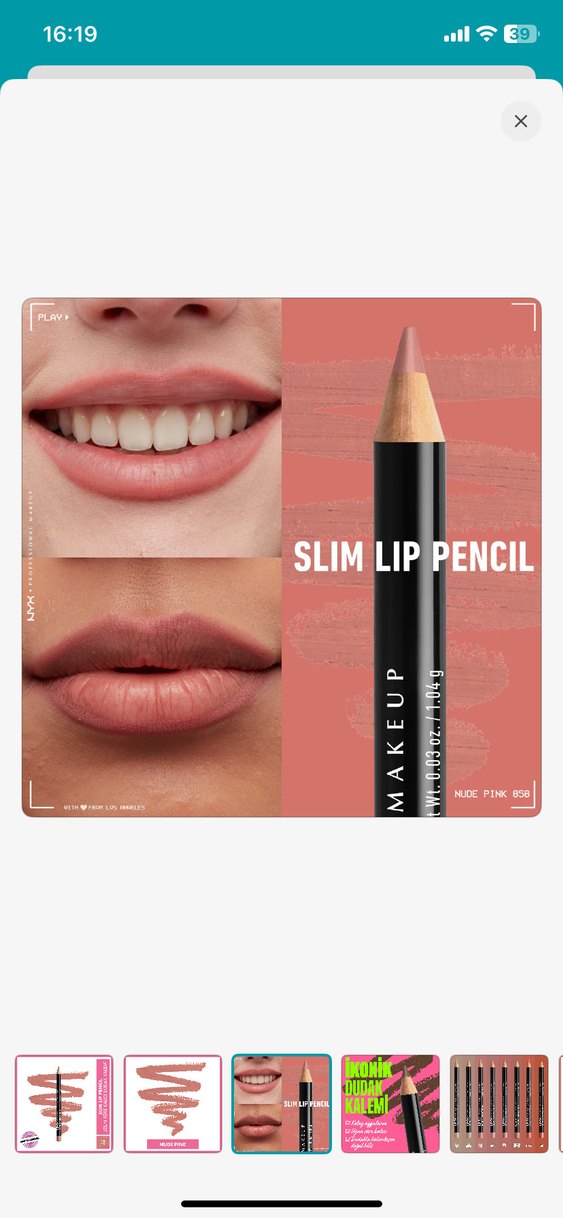 NYX Slim Dudak Kalemi - nude pink - Görsel 3