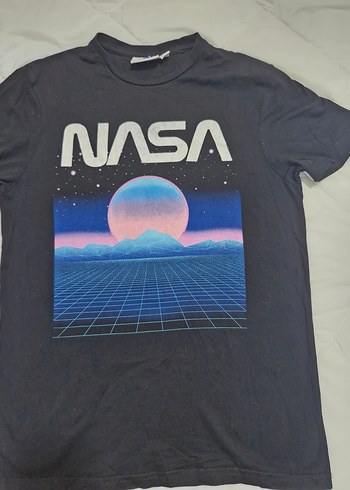NASA Baskılı Siyah kadin Tişört