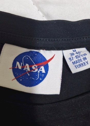 NASA Baskılı Siyah kadin Tişört - Görsel 2