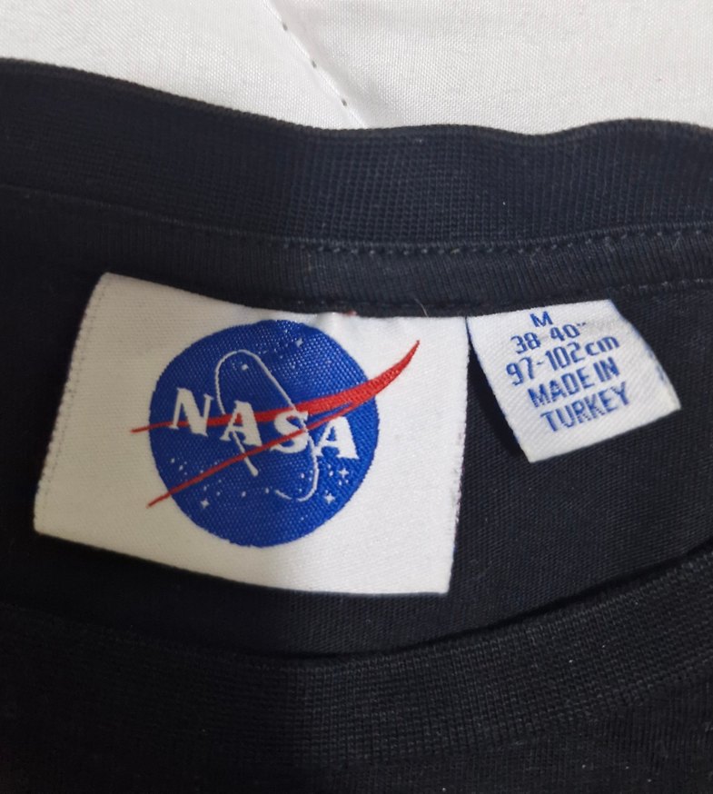 NASA Baskılı Siyah kadin Tişört - Görsel 2