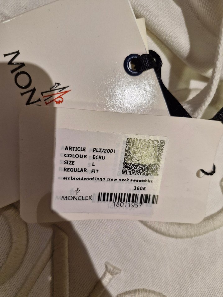 Moncler Erkek Beyaz Kapüşonlu Sweatshirt - Görsel 2