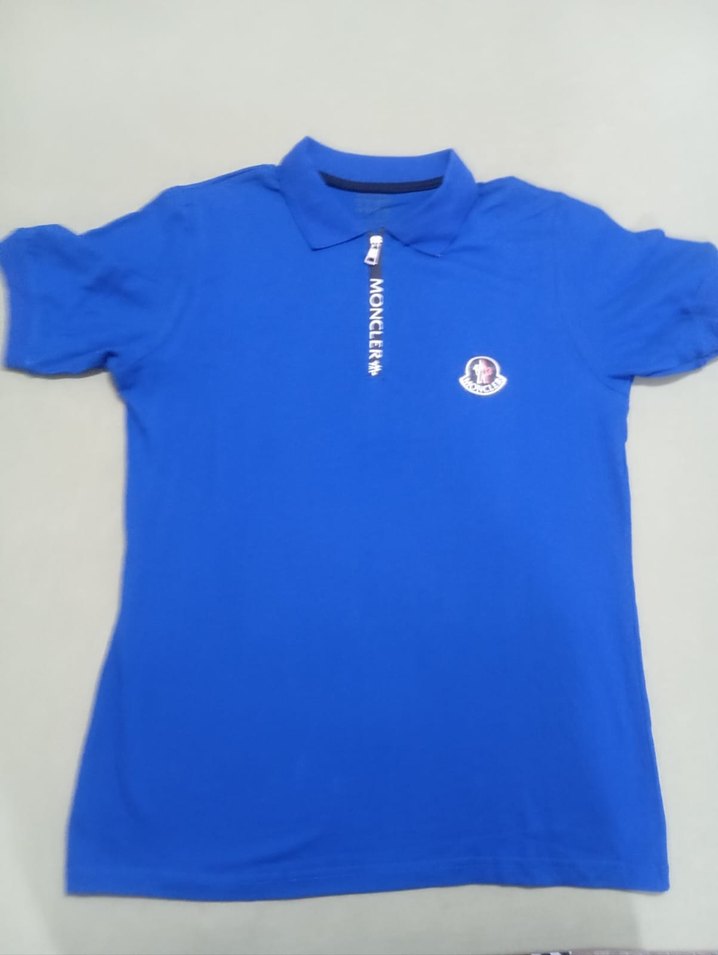 Moncler Mavi Fermuarlı Erkek Polo Tişört - Görsel 2