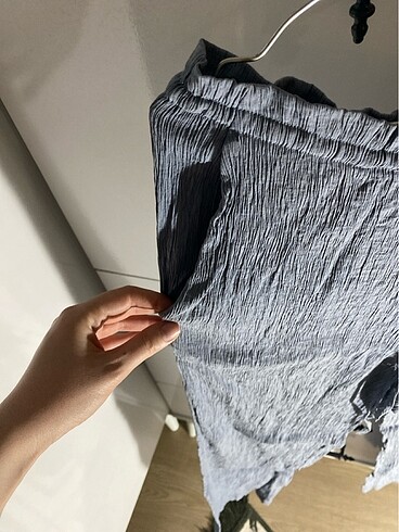 m Beden Zara gri mavi keten pantolon