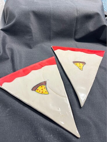 Beden El yapımı seramik pizza tabağı 2 parça