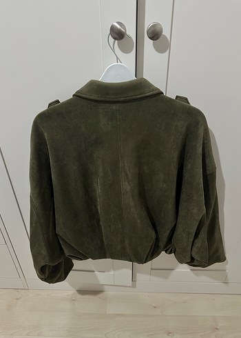 Zara Kadın Haki Süet Ceket - Görsel 3