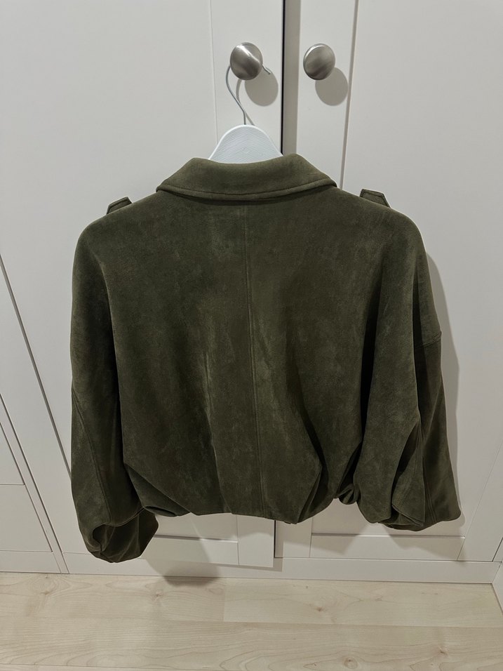 Zara Kadın Haki Süet Ceket - Görsel 3
