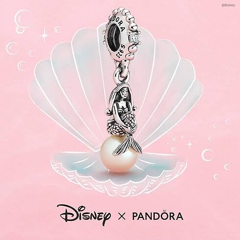 Pandora incili deniz kızı ariel charm