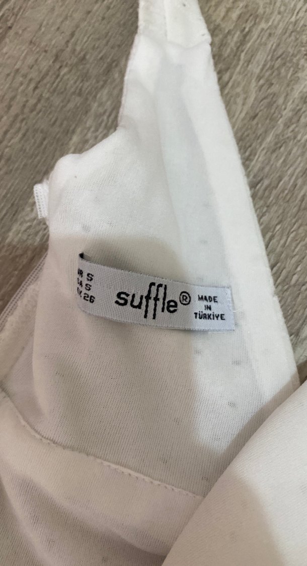 Beyaz V Yakalı Bohem Midi Elbise - Görsel 3