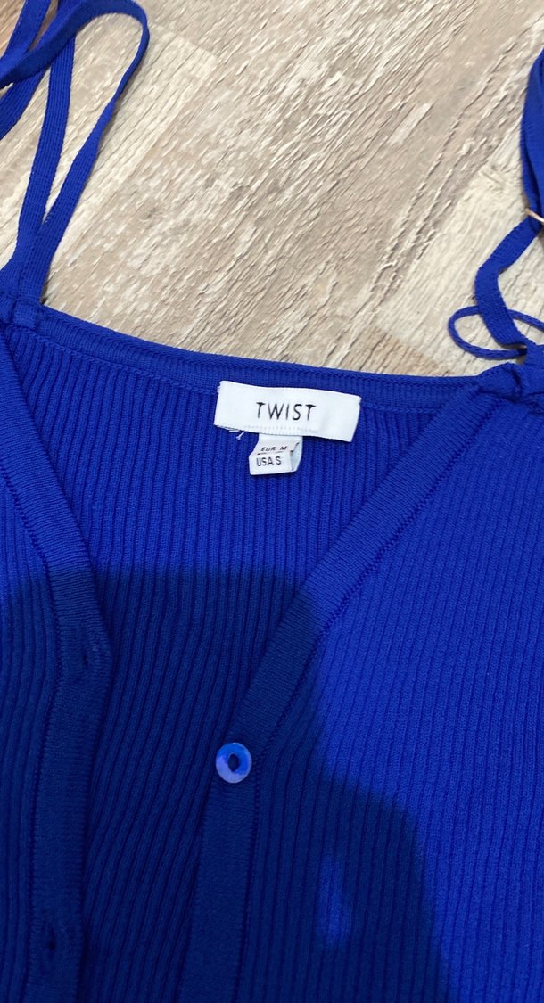 Düğmeli Lacivert Kız Triko Hırka - Görsel 2