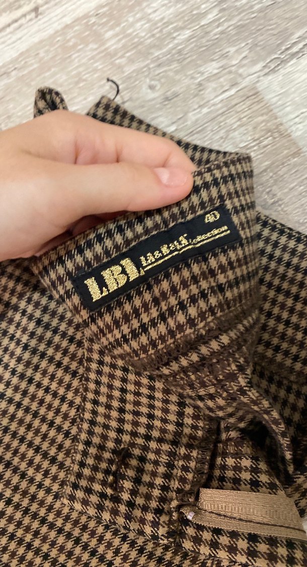 Kadın Kahverengi Pileli Ekoseli Kumaş Pantolon - Görsel 2