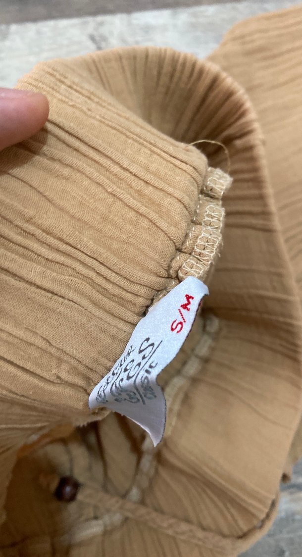 Bej Bol Kesim Kadın Keten Pantolon - Görsel 3