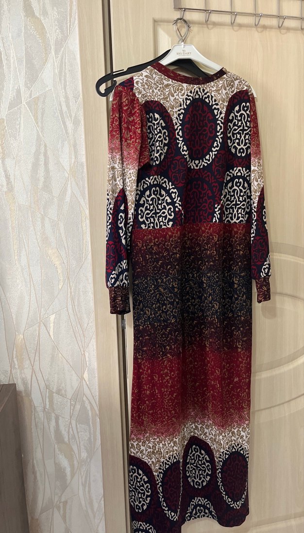 Bohem Çok Renkli Uzun Kollu Uzun Elbise - Görsel 4