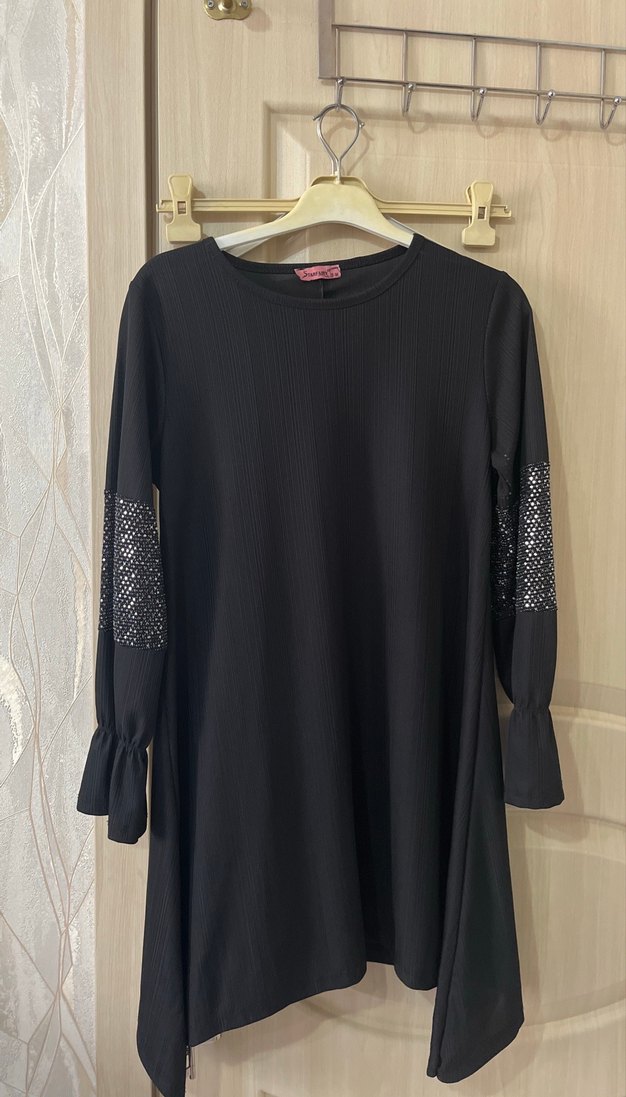 Siyah Uzun Kollu Gotik Tunik - Görsel 2