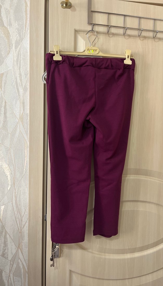 Mor Midi Kumaş Kadın Pantolon - Görsel 3