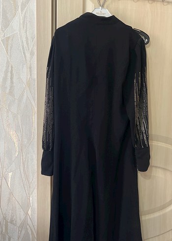 Uzun Siyah Gotik Kadın Elbise - Görsel 7