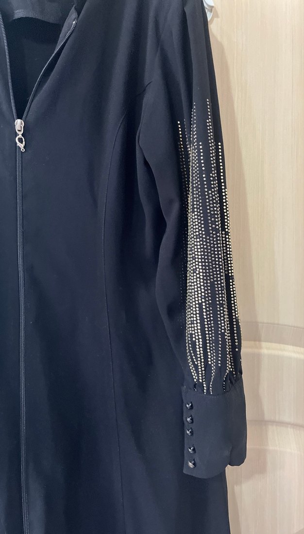 Uzun Siyah Gotik Kadın Elbise - Görsel 3