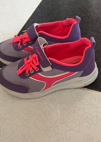 Kız Çocuk Mor Spor Ayakkabı Velcro Bağcıklı - Görsel 4