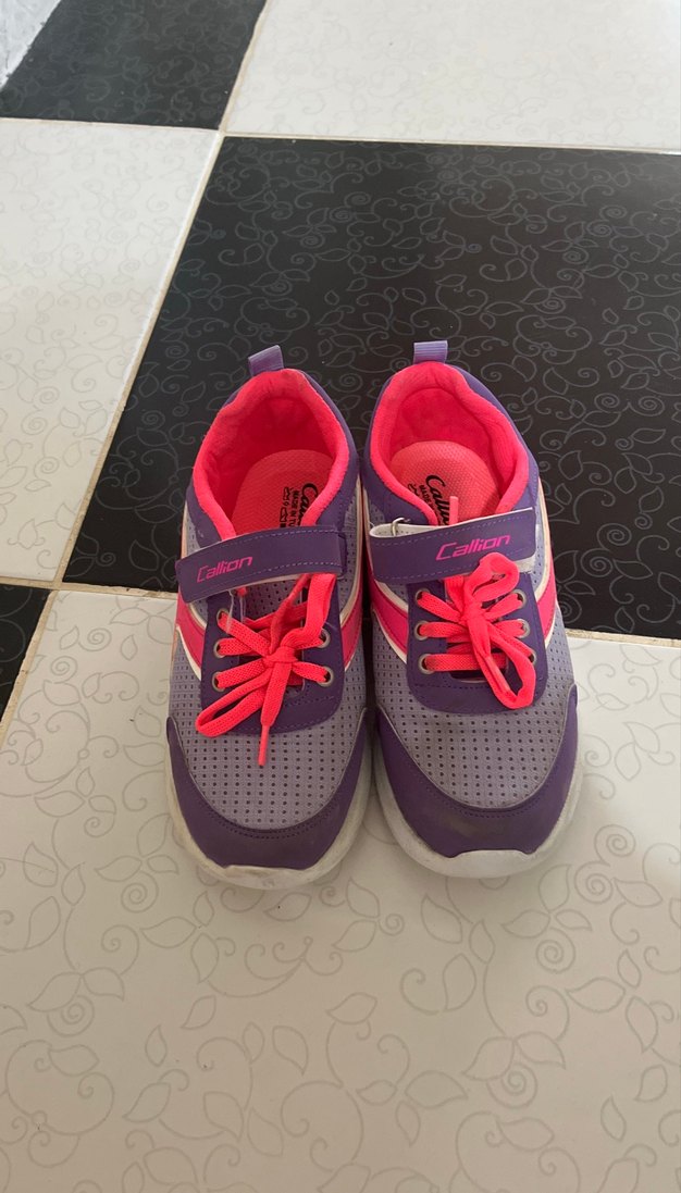 Kız Çocuk Mor Spor Ayakkabı Velcro Bağcıklı - Görsel 3