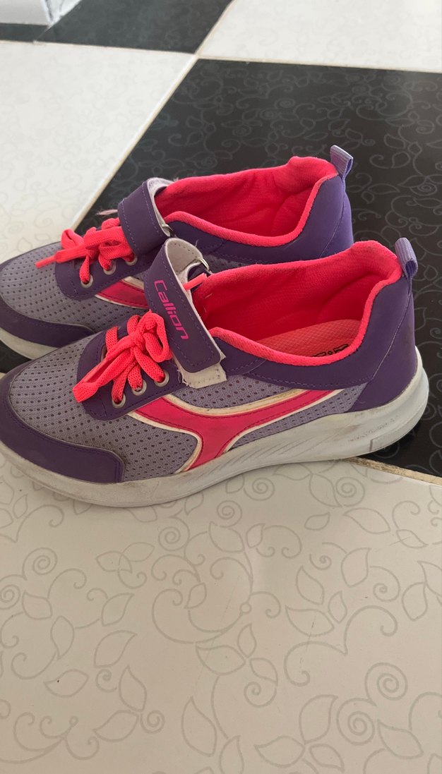 Kız Çocuk Mor Spor Ayakkabı Velcro Bağcıklı - Görsel 4