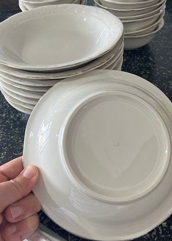 Beyaz Gri Tonlarında Yemek Tabağı Seti - Görsel 5