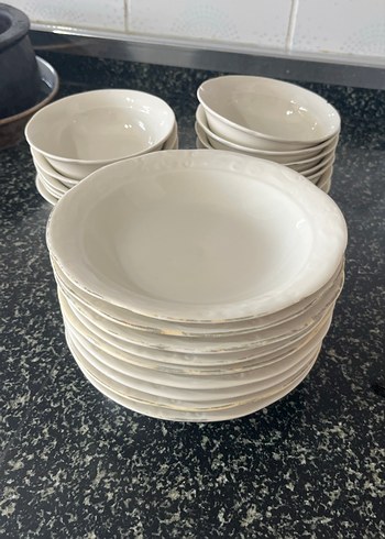 Beyaz Gri Tonlarında Yemek Tabağı Seti - Görsel 2