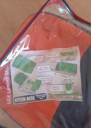 Yeşil Desenli Aytun Bebe Bebek Çantası - Görsel 4