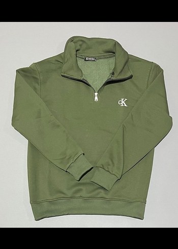 Calvin Klein Erkek Yeşil Fermuarlı Sweatshirt
