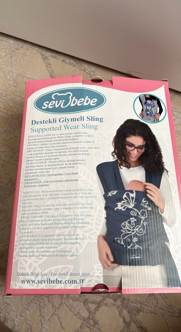 Sevibebe Destekli Ayarlanabilir Bebek Slingi Gri - Görsel 2