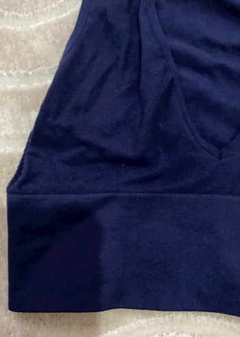 m Beden lacivert Renk Lacivert V-Yaka Kadın Crop
