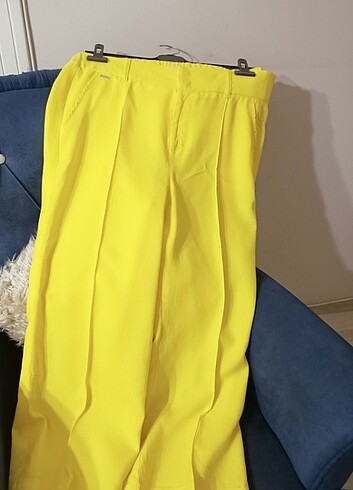l Beden sarı Renk Sarı keten pantolon 40befen