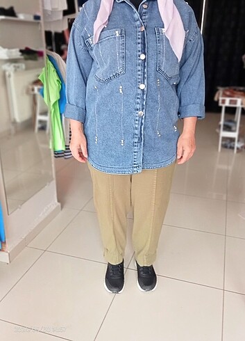 40 Beden haki Renk ORGANİK PANTALON 