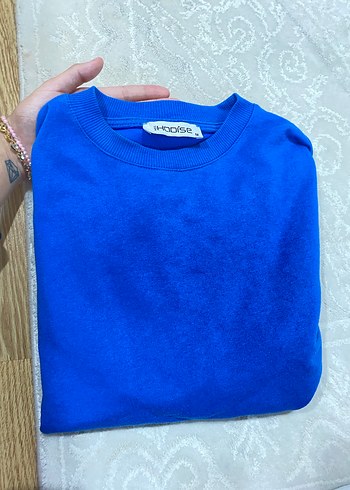 Mavi Kadın Sweatshirt, Yuvarlak Yaka, Rahat Kesim - Görsel 2