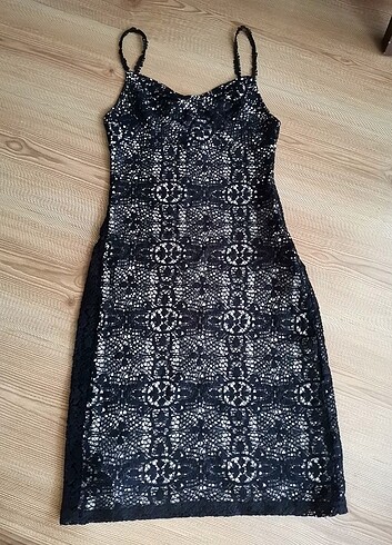 Mango Mango mini elbise dantey detaylı