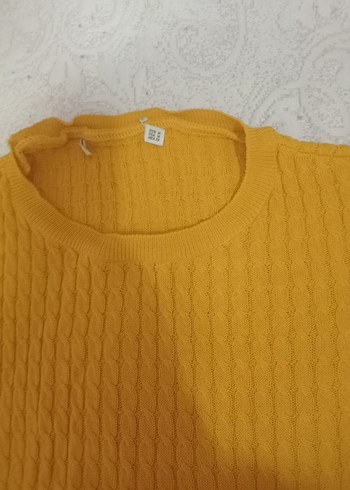 Sarı Kadın Triko Uzun Kollu Kazak - Görsel 2
