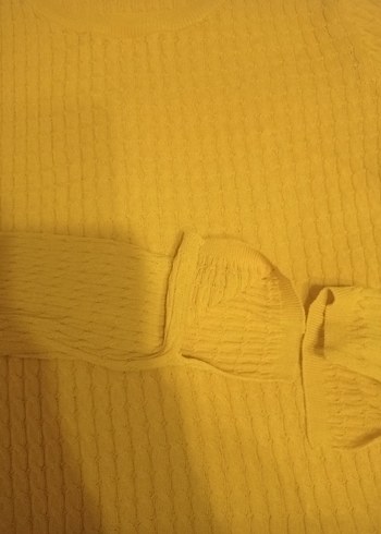 Sarı Kadın Triko Uzun Kollu Kazak - Görsel 3