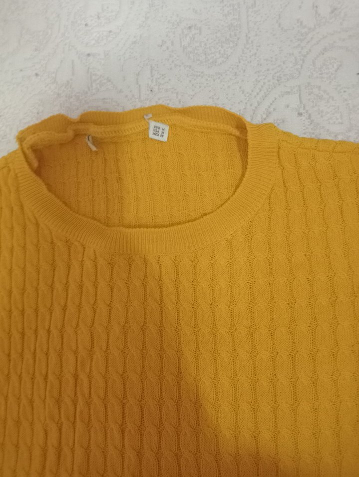 Sarı Kadın Triko Uzun Kollu Kazak - Görsel 2