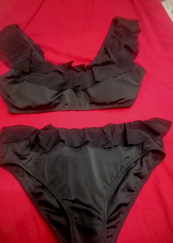 Fırfırlı Siyah Gotik Kadın Mayo - Görsel 2