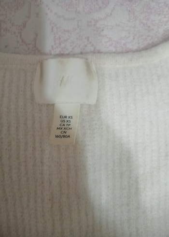 V Yaka Beyaz Örgü Kadın Keten Kazak - Görsel 2