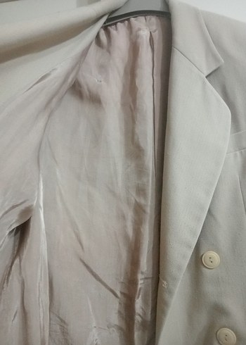 Bej Düğmeli Kadın Blazer Ceket - Görsel 5