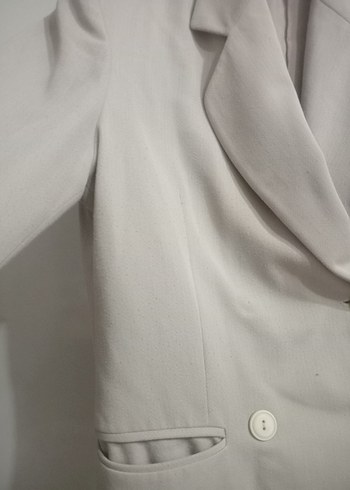 Bej Düğmeli Kadın Blazer Ceket - Görsel 6