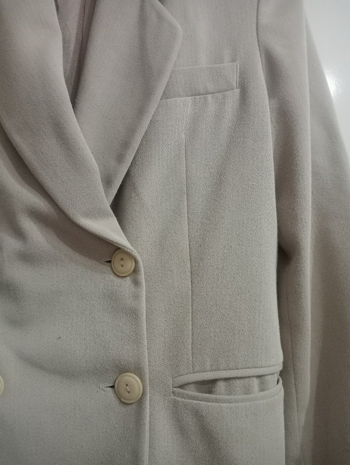 Bej Düğmeli Kadın Blazer Ceket - Görsel 2