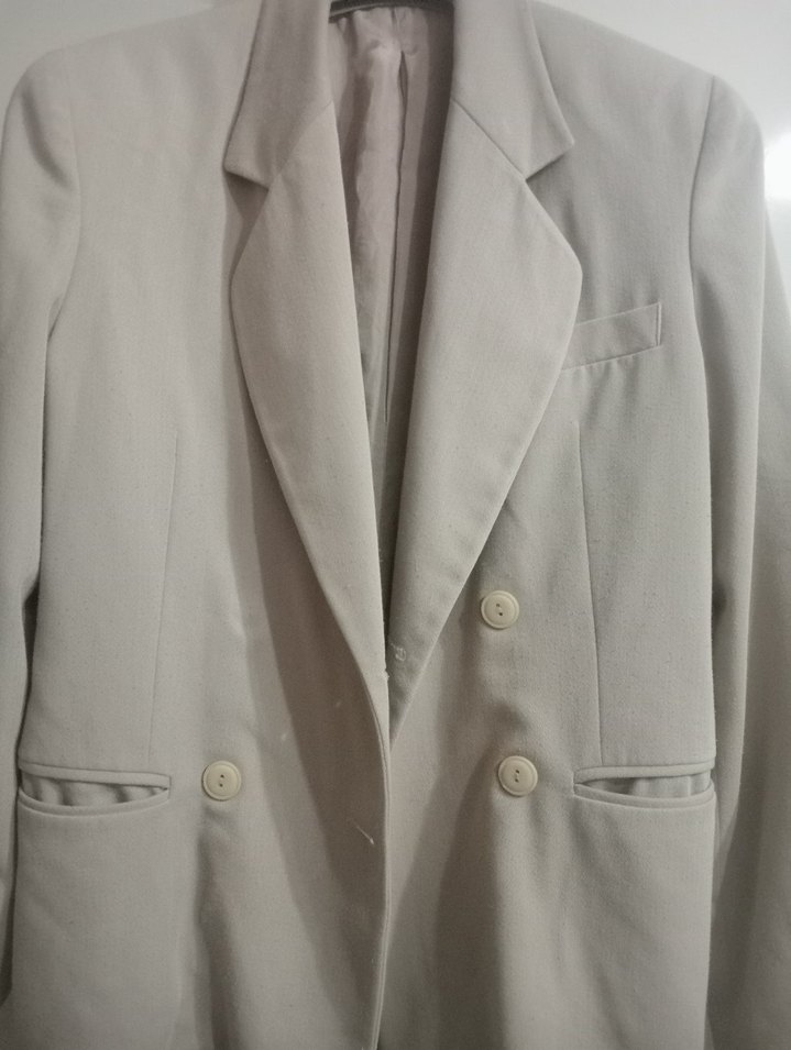 Bej Düğmeli Kadın Blazer Ceket - Görsel 4