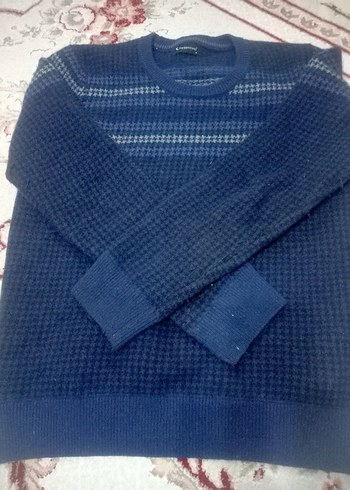 Mavi Erkek Bisiklet Yaka Örgü Kazak - Görsel 2