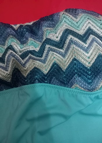 Turkuaz Bohem Tarzı Kadın Mayo - Görsel 2