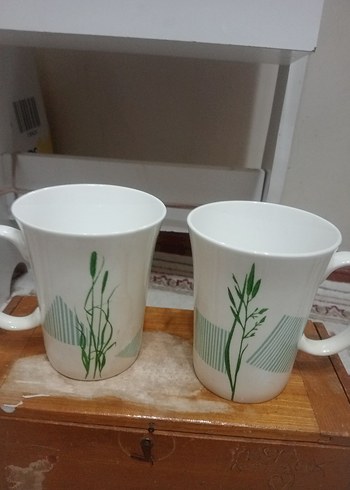 Yeşil Desenli Porselen 2'li Kupa - Görsel 2