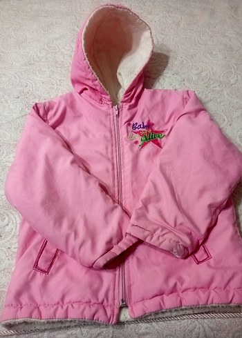 Kız Çocuk Kapüşonlu Fermuarlı Pembe Mont - Görsel 2